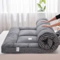 Matelas tatami pliant épaissi, tapis de lit double souple pour dortoir étudiant et maison. - Matelas en coton imitation duvet 3D - Lanrongyu Gris