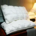 Cuscino in piuma tufted bianco, guanciale tinta unita morbido hotel variante. - Confezione Singola / Bianco