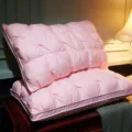 Nucleo cuscino in piuma di cotone trapuntato rosa, biancheria da letto morbida tinta unita - Confezione Singola / Rosa