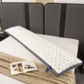 Long bed pillow for couples, soft ergonomic dual pillow with geometric star print pattern. - 48x100cm (Per Piece) / Gypsophila Long Pillow