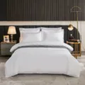 Solid white brushed bedding set, thickened hotel style duvet cover and pillowcases for bedroom. - Hotel Brushed Bedding Sets / 4-Piece Bedding Set for 1.2m Bed (Duvet Cover 150*200cm, Sheet 180*260cm, 2 Pillowcases 48*74cm)
