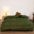 Couette matelassée vert foncé, garnissage doux, style de literie confortable pour chambre à coucher. - Vert Militaire / 180*220CM - 2,5 kg