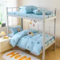 Baumwolle Studentenzimmer Bettwaesche Set, weicher blauer Bettbezug und Bettlaken. - 3-teilige Baumwoll-Bettwäsche-Sets - Elton Polka Dot Fashion (Blau) / [Mit Bettlaken] 0,9 m 3-teiliges Set - Bettbezug 155x205