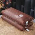 Summer cooling rattan pillow with buckwheat hull filling, ergonomic neck support for sleep. - Plum Blossom (Tea Stalk & Jasmine) / 30x50x6cm