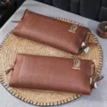 Brown iced rattan buckwheat pillow for summer cooling, comfortable neck support single sleep pillow. - Elk (Tea Stalk & Jasmine) / 30x50x6cm