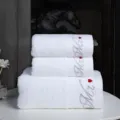 Cotton embroidered hotel towel bath towel set white absorbent thick home bathroom use sku - Hotel Towel 35*75cm / Men