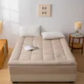 Surmatelas capitonné épais au design à carreaux élégant, literie douce et confortable. - 90x200 cm (1,5 kg) toutes saisons / Petits Carreaux-Kaki