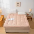 Matelas matelassé en coton lavé épaissi à carreaux dortoir tatami tapis souple - 90x200 cm (1,5 kg) toutes saisons / Petit plaid - Jade