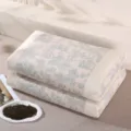 Cotton linen buckwheat pillow set pastoral print neck care soft comfortable home bedroom - 35*55cm Buckwheat Pillow Core / Piece / National Style Sketch - Elegant Blue Pure Buckwheat Pillow