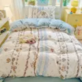 Thickened milk velvet four-piece bedding set, cozy warm winter duvet cover and bed sheet. - Bear Garden Milk Velvet Bedding Set - Di Ruo Shi / Single Duvet Cover 150x200