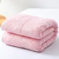 Pink cotton towel blanket summer thin air conditioning blanket folded nap blanket for bed - 100*150cm / European Classic Fashion - Red Bean Paste