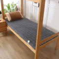 Dormitory thick foldable mattress, grey geometric grid pattern, double-sided comfort. - Small Black Grid / 1.2 x 2m