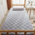 Thickened folding mattress for student dormitory, comfortable gray quilted bedroom bed mattress. - Mercury Grey / 1.2 x 2m