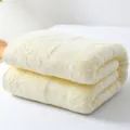 Pure cotton summer air conditioner blanket light yellow folded towel quilt for daily nap use - 150x200cm / European Classic Style - Cream White