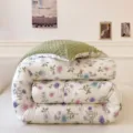 Winter thickened washed cotton double-layer gauze minky dot duvet core floral bedding - 150x200cm 3.9kg / Minky Fleece Winter Quilt - Floral Rhyme
