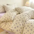 Cute floral cotton bedding set, purple small flower print for girl dormitory bed. - 40s Cotton Bedding Set - Evening Glory / 1.2m Cotton 3-Piece Sheet Set - 150x200 Cover