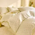 Cozy cotton 4-piece bedding set with fresh green floral pattern, perfect for bedroom decor. - 40s Pure Cotton Bedding Set (DO Spring Breeze) / 1.2m Cotton 3-Piece Sheet Set - 150x200 Cover