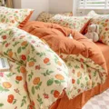 Floral cotton bedding set double layer gauze duvet cover warm cozy bedroom decor soft fabric - Flower Love - Class A Jacquard Double Gauze (Premium)