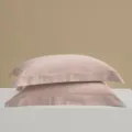 Solid color long staple cotton pillowcase pair soft breathable bedroom bed pillow cover 2pcs. - 48x74cm Pair Pack / Retro Pink & Sappan Wood Gray