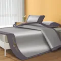 Foldable ice silk cooling mat set for summer double bed student dormitory use - Lucky Bear - Grey - Bed Mat Style (Genuine Ice Rattan Double-Sided Mat) / 90*200cm 2-Piece Set (Cooling Mat + 1 Pillowcase)