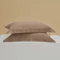 Solid color long-staple cotton pillowcases set, soft and comfortable home bedding. - 48x74cm Pair Pack / Cocoa Brown & Milkshake White
