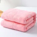 Soft pink cotton blanket for summer air conditioning, lightweight jacquard towel quilt for bed. - European Classic Style - Sunset Red