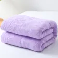 Purple pure cotton towel blanket summer air conditioning quilt soft breathable folded bed throw - Euro-Classic Style - Purple
