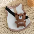 Cute summer pet vest for cats and dogs, striped design with cute 3d bear toy and leash. - Olive Brown Bear (Leashable) / M (Recommended Weight 2.5-3.5kg)