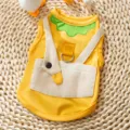 Cute yellow pet dog vest with pocket and D-ring, perfect for summer puppy daily wear. - Big White Goose (Leashable) / M (Recommended Weight 2.5-3.5kg)