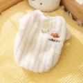 Mignon gilet en molleton pour animal de compagnie d'hiver chaud vêtements chiot avec anneau de traction - M / Blanc Crème