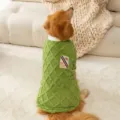 Grüner karierter Fleece Hundepullover mit weißem Kragen für Golden Retriever und große Hunde. - 3XL (Empfohlenes Gewicht 20-30 Jin) / Oberteile / Dian Grün