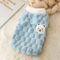Schattig winter warm huisdier fleece vest voor kleine honden katten beer ontwerp blauw - XS / Tops / Blauwe beer (met riembevestiging)