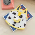 Cute cow print pet dog vest with 3D banana patch, breathable summer cat clothes strap - M / Locke Yellow Banana