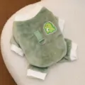 Warme Haustierkleidung für Hunde im Winter Fleece vierbeinig niedlicher Dinosaurier Patch - S (Empfohlenes Gewicht 1,5-2,5 kg) / Grüner Dinosaurier
