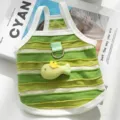 Gilet a righe verde per cane estate animale canotta simpatico pesce giocattolo gatto - Verde Tian Pesce (Compatibile con Imbracatura) / S (Peso consigliato 1,5-2,5 kg)