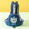Pettorina per cani a Y con orsetto blu, gilet traspirante in rete per passeggiate all'aperto. - XL / Orso Blu Mare