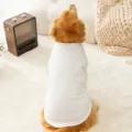 Einfarbiges weißes Hundeshirt für große Hunde wie Golden Retriever, gemütlicher Haustierpullover. - 3XL / Oberteile / Weiße Unterhemd