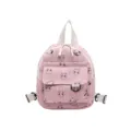 Cute pink corduroy mini backpack with lovely panda print for daily casual school and travel use. - Pink