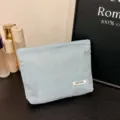 Light blue glitter cosmetic bag portable makeup pouch stylish storage bag for women and girls - Light Blue