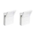 White multi-functional wall-mounted clip set, minimalist plastic squeeze hook for home storage. - Pack of 2 / White
