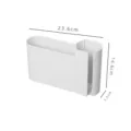 Wall-mounted garbage bag storage box, white plastic grocery bag dispenser holder. - White