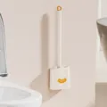 Wall mounted toilet brush set with holder and smiling design for bathroom cleaning tool - Toilet Brush with Dredging Strip (White Box) / White