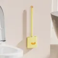 Wall-mounted toilet brush and holder set, yellow long handle with cleaning tool design for bathroom. - Toilet Brush with Dredging Strip (Yellow Box) / Yellow