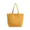 Classic yellow canvas tote bag with large capacity, perfect for daily commuting and casual use. - Yellow