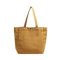 Khaki canvas tote bag for women, casual daily shoulder shopping bag with dual straps. - Yellow