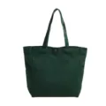 Dark green canvas tote bag for women, casual single shoulder shopping bag, work handbag. - Green