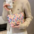 Chic 3D Floral Cosmetic Bag Large Capacity Makeup Pouch Stylish Toiletry Organizer for Women Daily - Rose