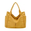 Yellow canvas tote bag large capacity shoulder bag casual handbag for women daily use new - Large Yellow