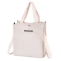 Canvas tote bag casual shoulder handbag for women stylish daily commute white canvas - White