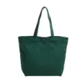 Dark green canvas tote bag, large capacity casual single-shoulder commuter bag for women daily use. - Green